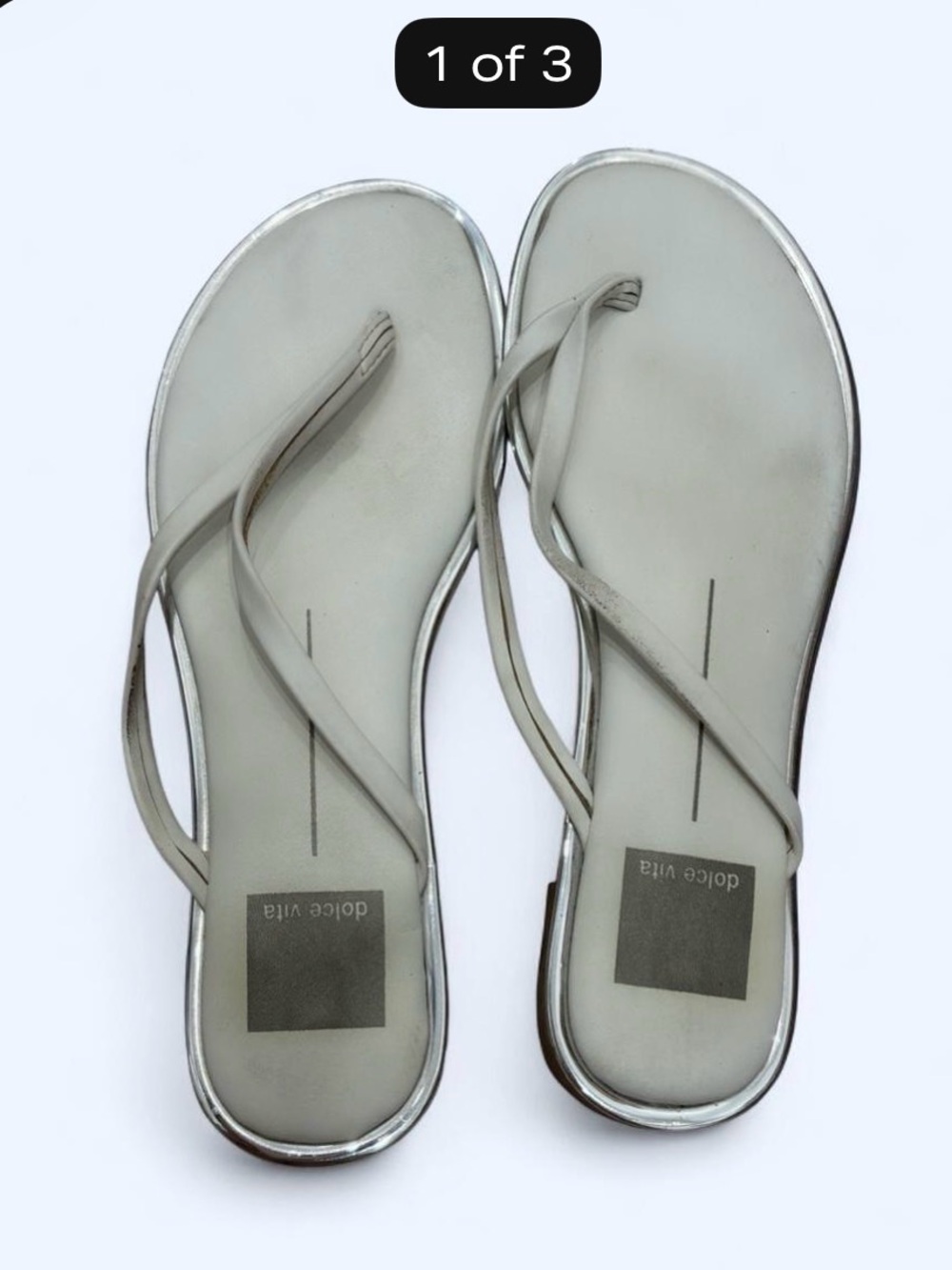 Dolce Vita Silver Metallic Thin-Strap Sandals